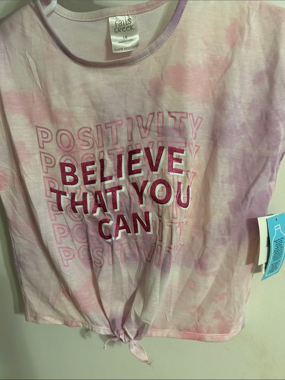 Falls Creek Pink & Lavender Tie-Dye 'Believe That You Can' Tee